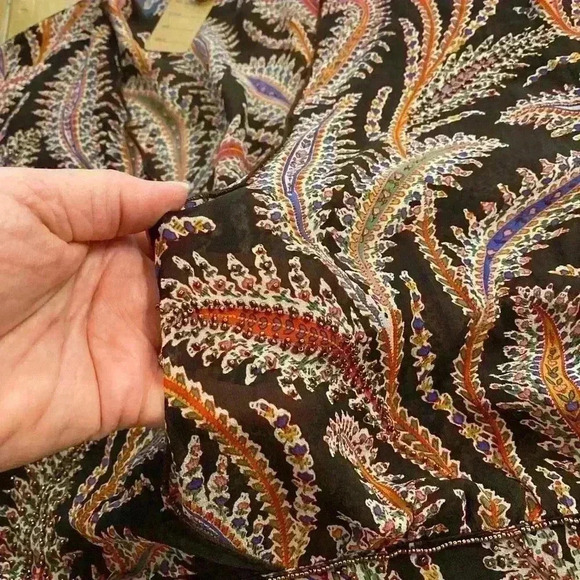 Central Park West Womens Silk Mini Drop Waist Deep V Neck Dress Nordstrom medium - Picture 9 of 12